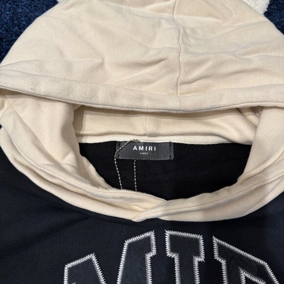 Amiri Spellout Panel White and Black Hoodie Mens Large - Picture 2 of 3